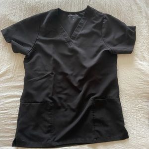 Mandala Scrubs 6 Pocket Top Black, Small